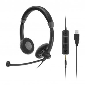 Sennheiser SC75 USB Casque Binaural, filaire avec prise jack 3.5mm et